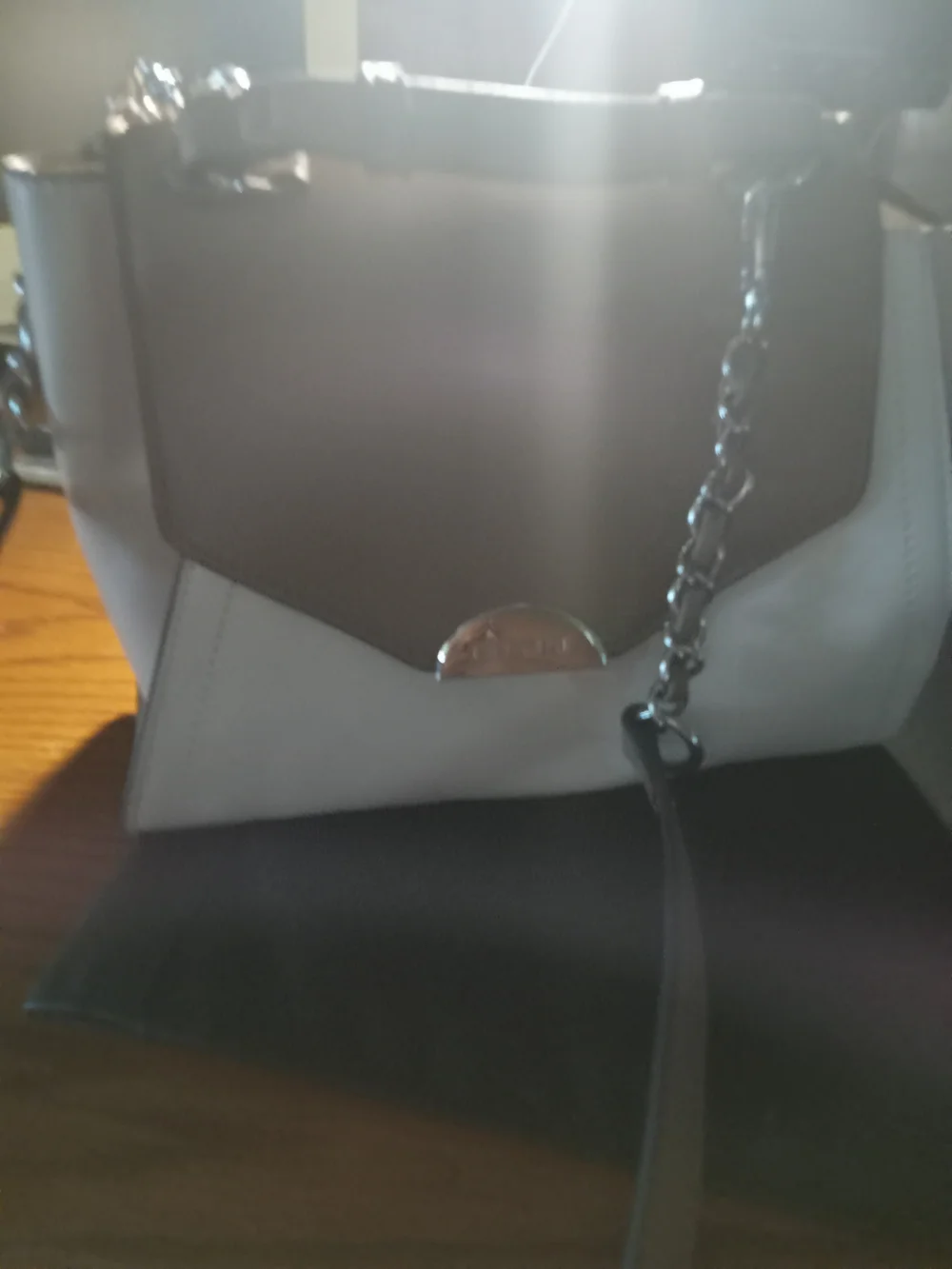 Nine West Two-Tone Satchel in Light Blue and Black